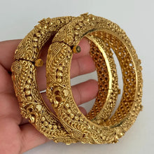 Gold Kada bangles 2pc, Indian Amrapali bangles, Antique bangles, Temple Jewelry, South indian bangles, Bridal Bangles, Indian Wedding