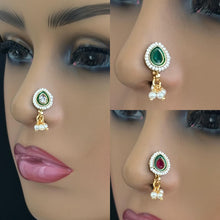 Gold Nose Ring/Nath/Nathani/Boho Jewelry/Nose Clip/Ear Cuff/NON piercing nose ring/Bollywood Jewelry/Wedding Jewelry/Indian Bridal Jewelry