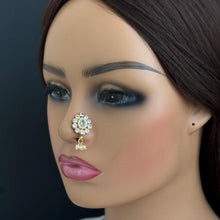 Gold Nose Ring/Nath/Nathani/Boho Jewelry/Nose Clip/Ear Cuff/NON piercing nose ring/Bollywood Jewelry/Wedding Jewelry/Indian Bridal Jewelry