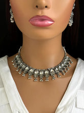 Oxidized Necklace/Oxidized Indian Jewelry/Boho Jewelry/Bib Choker Necklace/Afghan necklace/Afghani jewelry/gypsy necklace/