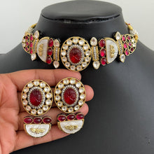 Victorian Mother Of Pearl Statement Choker, Sabyasachi Inspired Choker, Designer necklace,Indian Pakistani Jewelry for Wedding