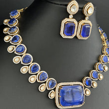 Indigo Blue Sabyasachi Victorian Doublet Necklace Indian Jewelry Sabyasachi Necklace Indian Choker Bridal Necklace Bollywood Jewelry