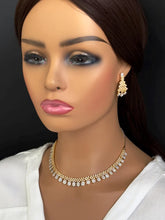 Gold Dual Tone CZ American Diamond necklace/Dainty Gold CZ Stones Necklace/Elegant/Unique Jewelry/Indian/Pakistani/Bollywood/Indian Wedding