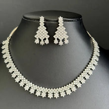 Silver Tone CZ American Diamond Necklace/Dainty Gold CZ Stones Necklace/Elegant/Unique Jewelry/Indian/Pakistani/Bollywood/Indian Wedding