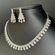 Silver Tone CZ American Diamond Necklace/Dainty Gold CZ Stones Necklace/Elegant/Unique Jewelry/Indian/Pakistani/Bollywood/Indian Wedding