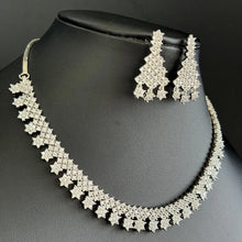 Silver Tone CZ American Diamond Necklace/Dainty Gold CZ Stones Necklace/Elegant/Unique Jewelry/Indian/Pakistani/Bollywood/Indian Wedding