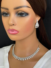 Silver Tone CZ American Diamond Necklace/Dainty Gold CZ Stones Necklace/Elegant/Unique Jewelry/Indian/Pakistani/Bollywood/Indian Wedding