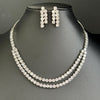 SilverTone 2 layered CZ American Diamond Necklace,Silver CZ Stones Necklace/Elegant/Unique Jewelry/Indian/Pakistani/Bollywood/Indian Wedding