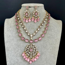 Pink Victorian moissanite polki Necklace,Sabyasachi Necklace, Statement Necklace,Semi Precious Necklace,Designer necklace, Indian wedding