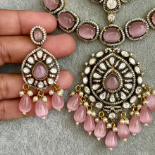 Pink Victorian moissanite polki Necklace,Sabyasachi Necklace, Statement Necklace,Semi Precious Necklace,Designer necklace, Indian wedding