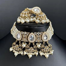 White Antique Polki Kundan Necklace, Kundan Choker, Indian jewelry, Pakistani necklace, punjabi necklace, bridal, indian wedding