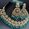 RamaGreen Antique Polki Kundan Monalisa stone Necklace, bridal, Indian Wedding Jewelry