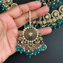 RamaGreen Antique Polki Kundan Monalisa stone Necklace, bridal, Indian Wedding Jewelry