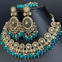 RamaGreen Antique Polki Kundan Monalisa stone Necklace, bridal, Indian Wedding Jewelry