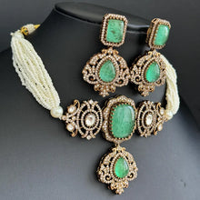 Victorian Moissanite polki Doublet Stone Choker Necklace, Sabyasachi Necklace, Statement Necklace, Semi Precious Designer necklace, Bridal