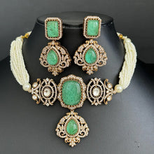 Victorian Moissanite polki Doublet Stone Choker Necklace, Sabyasachi Necklace, Statement Necklace, Semi Precious Designer necklace, Bridal
