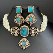 Victorian Moissanite polki Doublet Stone Choker Necklace, Sabyasachi Necklace, Statement Necklace, Semi Precious Designer necklace, Bridal