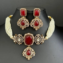Victorian Moissanite polki Doublet Stone Choker Necklace, Sabyasachi Necklace, Statement Necklace, Semi Precious Designer necklace, Bridal