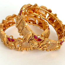 Ruby Gold single Kada bangle 1pc, Indian Amrapali bangles,Antique bangles,Temple Jewelry, South indian bangles Bridal Bangles,Indian Wedding