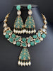Mint Victorian uncut polki monalisa stone Necklace, Sabyasachi Necklace, Statement Necklace, Semi Precious Necklace, Designer necklace
