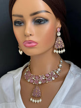 Pastel Pink Sabyasachi Victorian uncut Polki Necklace Indian Jewelry Sabyasachi Necklace Indian Bridal Necklace Bollywood Celebrity Jewelry