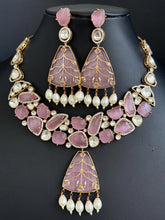 Pastel Pink Sabyasachi Victorian uncut Polki Necklace Indian Jewelry Sabyasachi Necklace Indian Bridal Necklace Bollywood Celebrity Jewelry