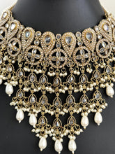 White Pearl Polki Kundan necklace set/Statement necklace Set/Indian Jewelry/Pakistani Jewelry set/Wedding necklace/Bridal necklace/Indian