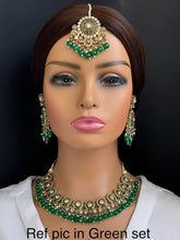 Multi Antique Polki Kundan necklace set/Reverse Ad Necklace/Statement necklace/Indian/Punjabi Necklace/Pakistani Jewelry/Bridal necklace/
