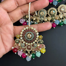 Multi Antique Polki Kundan necklace set/Reverse Ad Necklace/Statement necklace/Indian/Punjabi Necklace/Pakistani Jewelry/Bridal necklace/