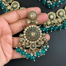 RamaGreen Antique Polki Kundan Monalisa stone Necklace, bridal, Indian Wedding Jewelry
