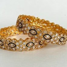 Gold Polki Indian Bangles 2pc, Antique Meenakari Bangles With Gold Plating, Indian gold bangles, Indian wedding Jewelry, Pakistani bangles