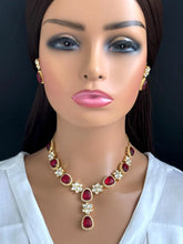 Ruby Fine Kundan Gold plated Victorian necklace, Indian Pakistani wedding jewelry, bridal jewelry, Kundan necklace, Designer necklace