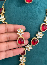Ruby Fine Kundan Gold plated Victorian necklace, Indian Pakistani wedding jewelry, bridal jewelry, Kundan necklace, Designer necklace