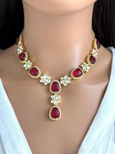Ruby Fine Kundan Gold plated Victorian necklace, Indian Pakistani wedding jewelry, bridal jewelry, Kundan necklace, Designer necklace