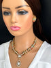 Multi Victorian Moissanite Necklace, Semi-precious muti stones Pendant Necklace, Indian Bridal Jewelry, Bollywood Sabyasachi Necklace