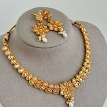 Gold Polki Kundan necklace/South Indian Jewelry/Temple Jewelry/Guttapusalu Necklace/Wedding necklace/Bridal necklace/Indian necklace