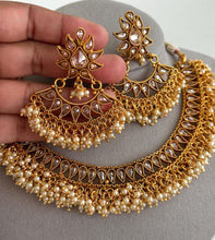 Gold Polki Kundan necklace/South Indian Jewelry/Temple Jewelry/Guttapusalu Necklace/Wedding necklace/Bridal necklace/Indian necklace