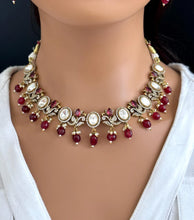Ruby Victorian Moissanite Kundan Necklace set Sabyasachi necklace Indian Jewelry Pakistani Jewelry Wedding necklace Bridal necklace