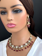 Ruby Victorian Moissanite Kundan Necklace set Sabyasachi necklace Indian Jewelry Pakistani Jewelry Wedding necklace Bridal necklace