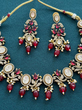 Ruby Victorian Moissanite Kundan Necklace set Sabyasachi necklace Indian Jewelry Pakistani Jewelry Wedding necklace Bridal necklace
