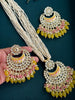 Yellow Kundan Meenakari long necklace/Indian jewelry/Kundan rani haar/Mala necklace set/Indian Wedding/Bridal Necklace/Punjabi/Pakistani