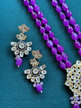 Purple Victorian uncut Polki Kundan Necklace/Indian Long Necklace/Statement Necklace/Long Mala/Semi Precious Necklace/Rani Haar/Pakistani