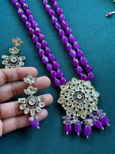 Purple Victorian uncut Polki Kundan Necklace/Indian Long Necklace/Statement Necklace/Long Mala/Semi Precious Necklace/Rani Haar/Pakistani