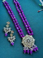 Purple Victorian uncut Polki Kundan Necklace/Indian Long Necklace/Statement Necklace/Long Mala/Semi Precious Necklace/Rani Haar/Pakistani