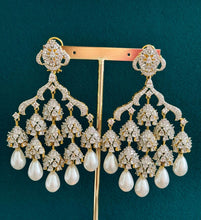 Statement CZ Pearl Premium quality AD Earrings/Victorian earrings/CZ Earrings/Indian Jewelry/Sabyasachi /Pakistani/Punjabi\Coctail Earrings