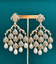 Statement CZ Pearl Premium quality AD Earrings/Victorian earrings/CZ Earrings/Indian Jewelry/Sabyasachi /Pakistani/Punjabi\Coctail Earrings