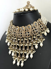 White Pearl Polki Kundan necklace set/Statement necklace Set/Indian Jewelry/Pakistani Jewelry set/Wedding necklace/Bridal necklace/Indian