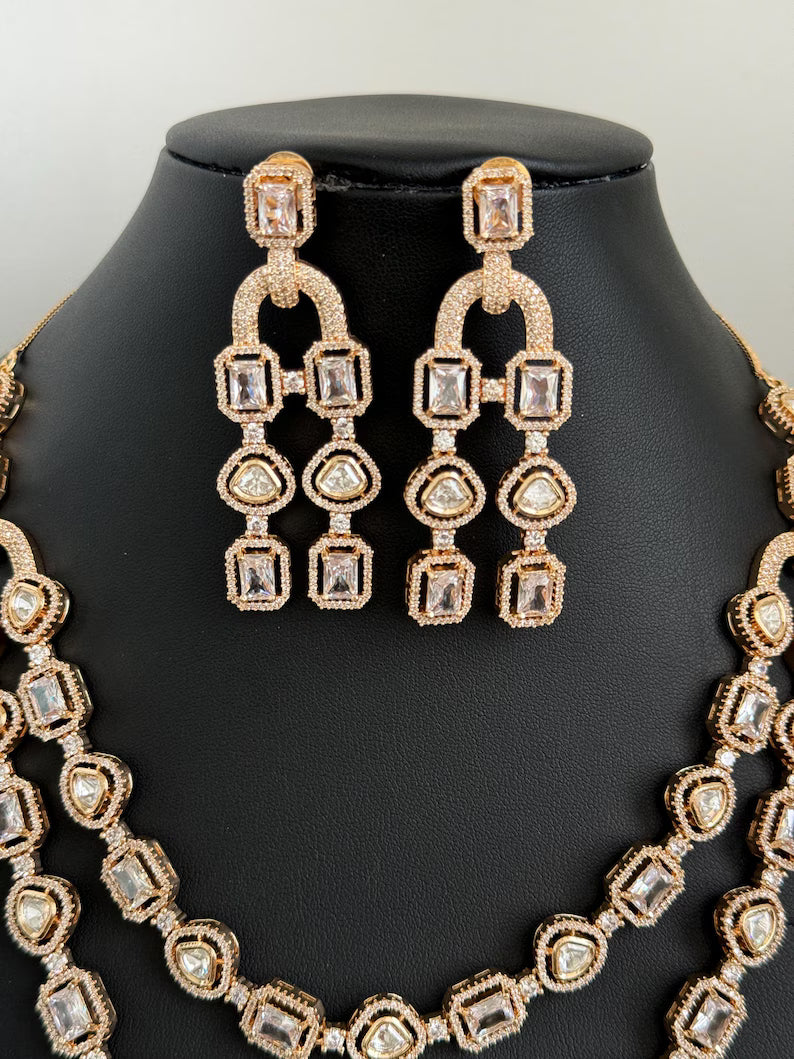 White Premium quality gold plated silver foiled Kundan necklace/Traditional/Ethnic/Kundan Jewelry/Kundan Choker/Indian Bridal/wedding