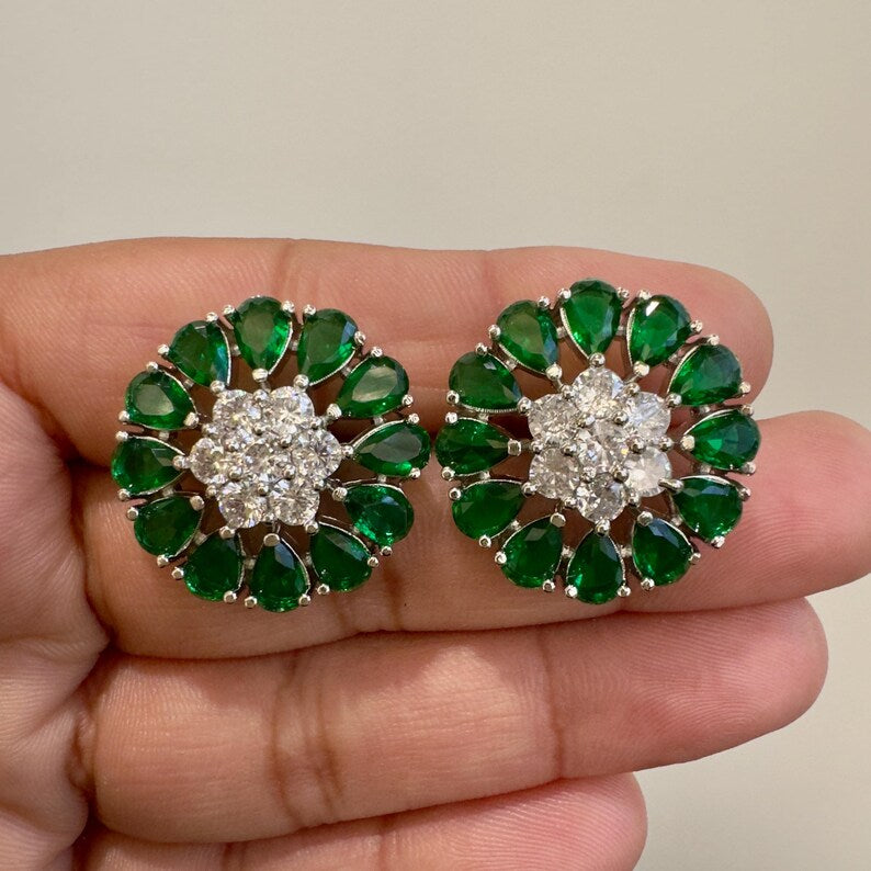 American Diamond Stud earrings/Indian Jewelry/Pakistani Jewelry/Bollywood Jewelry/CZ earrings/AD earrings/Statement earrings/Gift for her