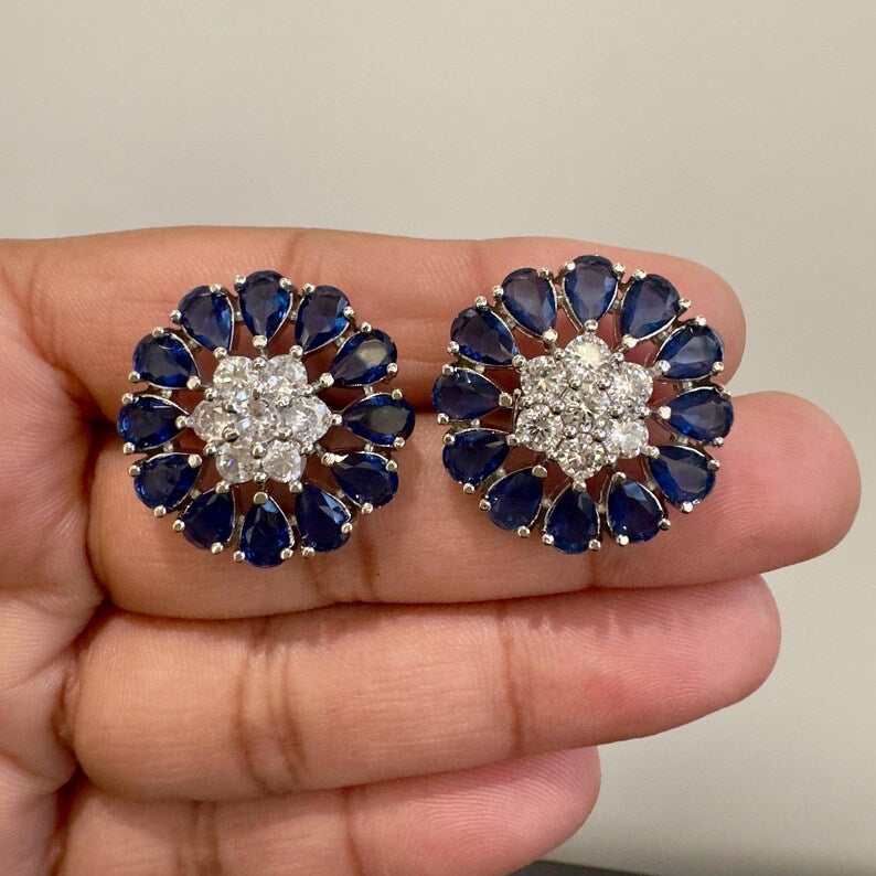 American Diamond Stud earrings/Indian Jewelry/Pakistani Jewelry/Bollywood Jewelry/CZ earrings/AD earrings/Statement earrings/Gift for her